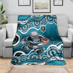 Port Adelaide Power Blanket Aboriginal Dot Pattern - Football Mascot Heritage Pride