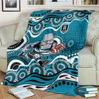Port Adelaide Power Blanket Aboriginal Dot Pattern - Football Mascot Heritage Pride