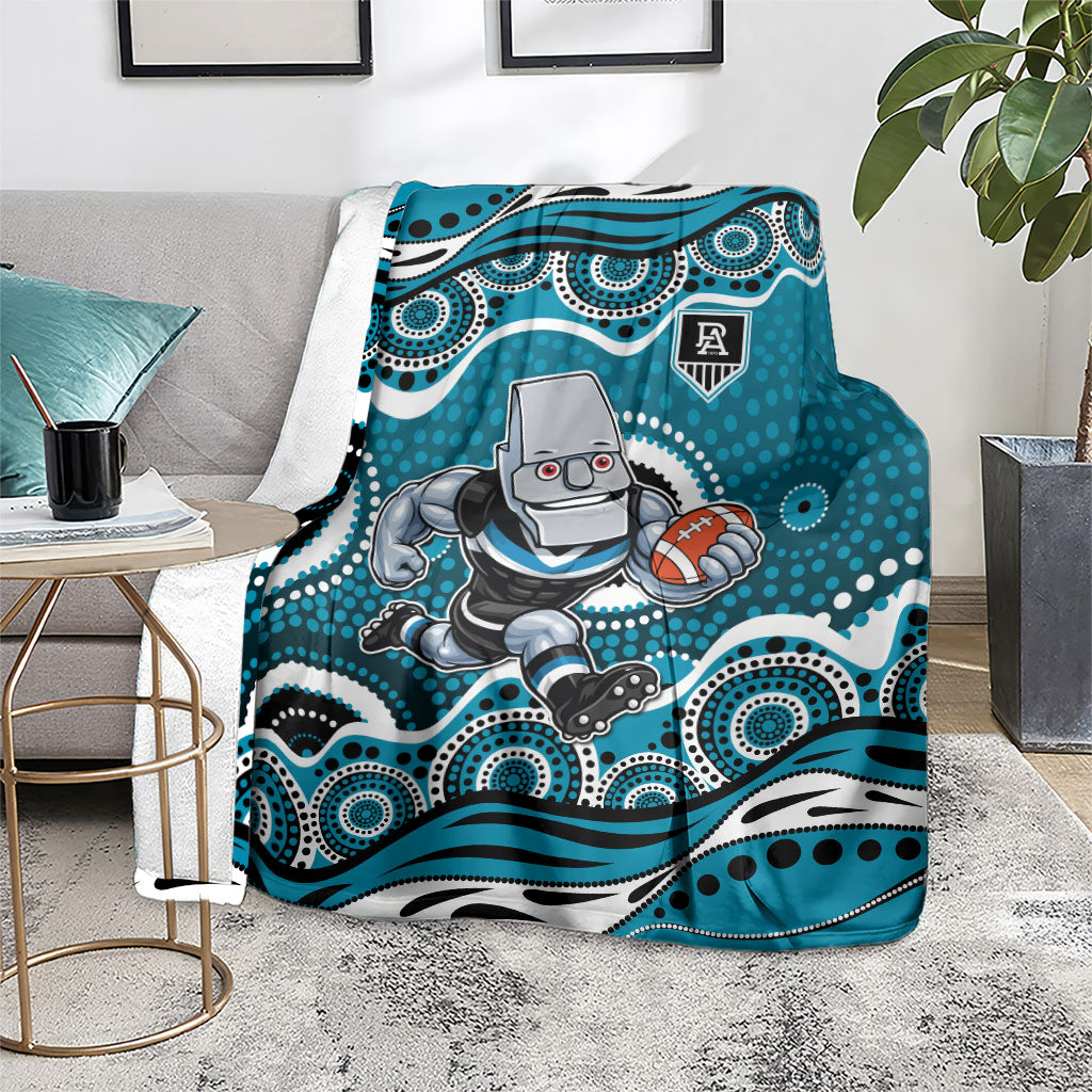 Port Adelaide Power Blanket Aboriginal Dot Pattern - Football Mascot Heritage Pride