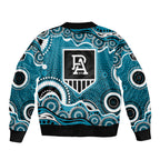 Port Adelaide Power Bomber Jacket Aboriginal Dot Pattern - Football Mascot Heritage Pride