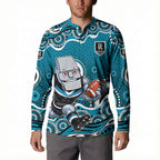 Port Adelaide Power Button Sweatshirt Aboriginal Dot Pattern - Football Mascot Heritage Pride