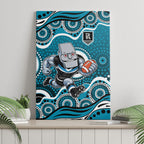 Port Adelaide Power Canvas Wall Art Aboriginal Dot Pattern - Football Mascot Heritage Pride