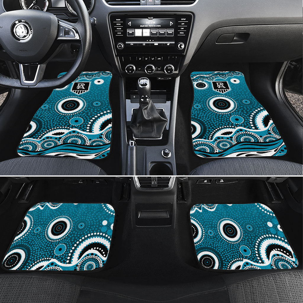 Port Adelaide Power Car Mats Aboriginal Dot Pattern - Football Mascot Heritage Pride