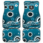 Port Adelaide Power Car Mats Aboriginal Dot Pattern - Football Mascot Heritage Pride