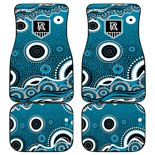 Port Adelaide Power Car Mats Aboriginal Dot Pattern - Football Mascot Heritage Pride