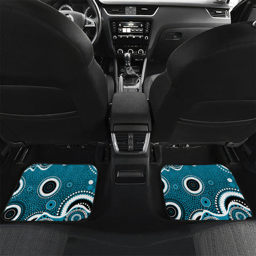 Port Adelaide Power Car Mats Aboriginal Dot Pattern - Football Mascot Heritage Pride