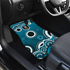 Port Adelaide Power Car Mats Aboriginal Dot Pattern - Football Mascot Heritage Pride