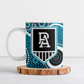 Port Adelaide Power Ceramic Mug Aboriginal Dot Pattern - Football Mascot Heritage Pride