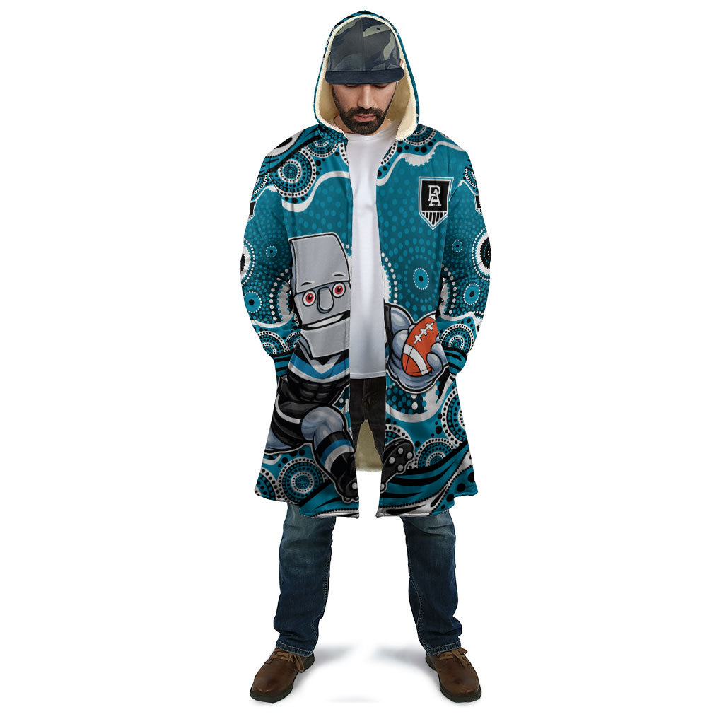 Port Adelaide Power Cloak Aboriginal Dot Pattern - Football Mascot Heritage Pride