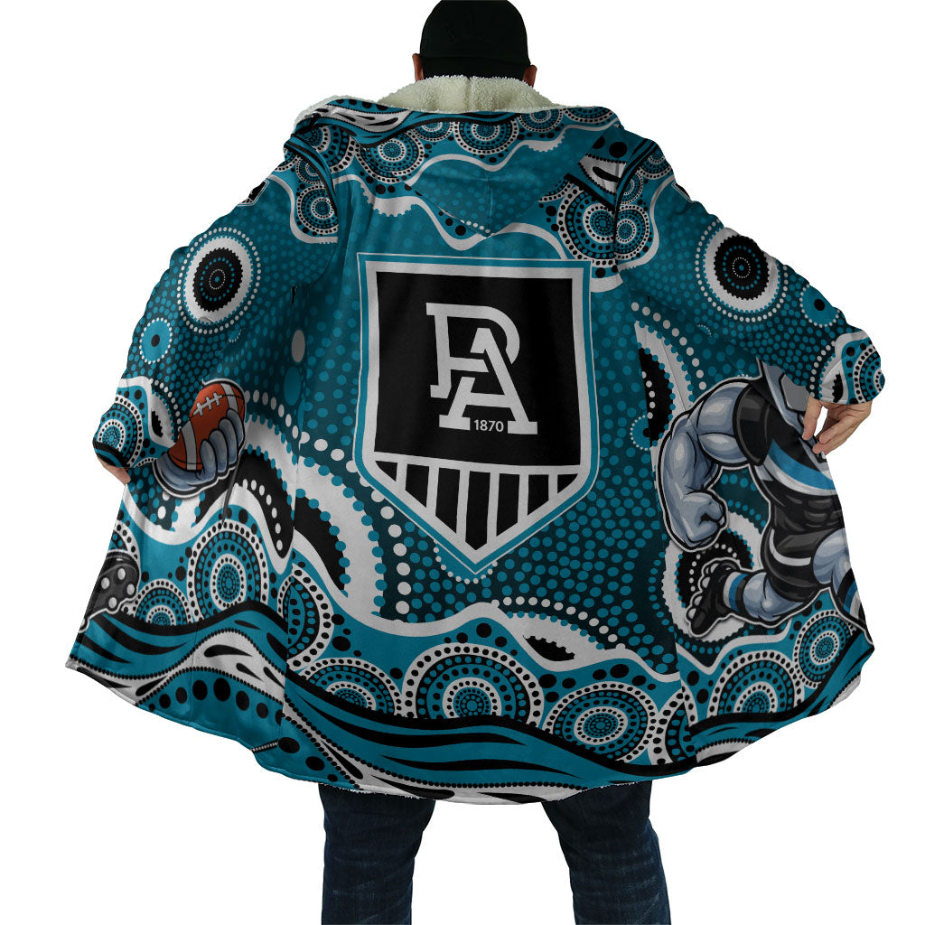 Port Adelaide Power Cloak Aboriginal Dot Pattern - Football Mascot Heritage Pride