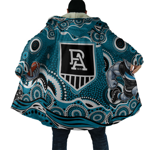 Port Adelaide Power Cloak Aboriginal Dot Pattern - Football Mascot Heritage Pride