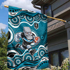 Port Adelaide Power Garden Flag Aboriginal Dot Pattern - Football Mascot Heritage Pride