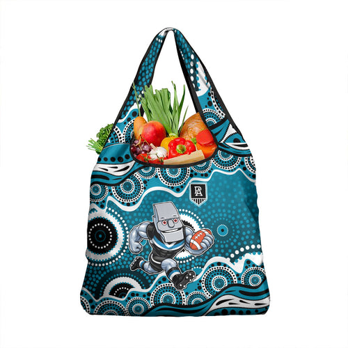 Port Adelaide Power Grocery Bag Aboriginal Dot Pattern - Football Mascot Heritage Pride