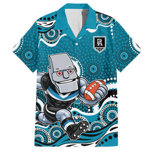 Port Adelaide Power Hawaiian Shirt Aboriginal Dot Pattern - Football Mascot Heritage Pride