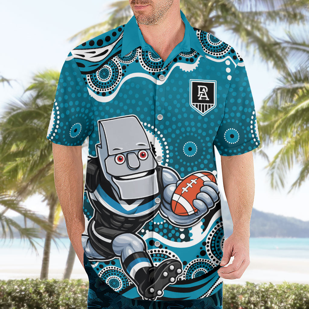 Port Adelaide Power Hawaiian Shirt Aboriginal Dot Pattern - Football Mascot Heritage Pride
