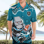 Port Adelaide Power Hawaiian Shirt Aboriginal Dot Pattern - Football Mascot Heritage Pride