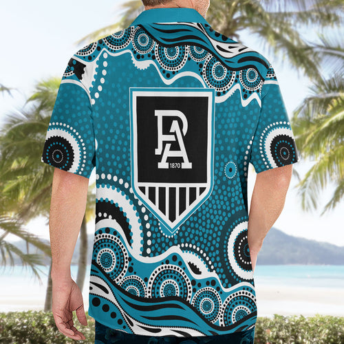 Port Adelaide Power Hawaiian Shirt Aboriginal Dot Pattern - Football Mascot Heritage Pride