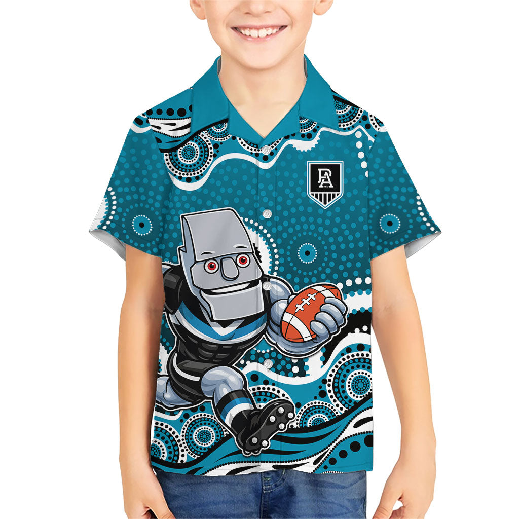 Port Adelaide Power Hawaiian Shirt Aboriginal Dot Pattern - Football Mascot Heritage Pride