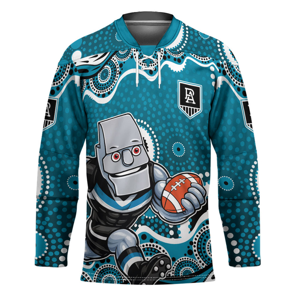 Port Adelaide Power Hockey Jersey Aboriginal Dot Pattern - Football Mascot Heritage Pride