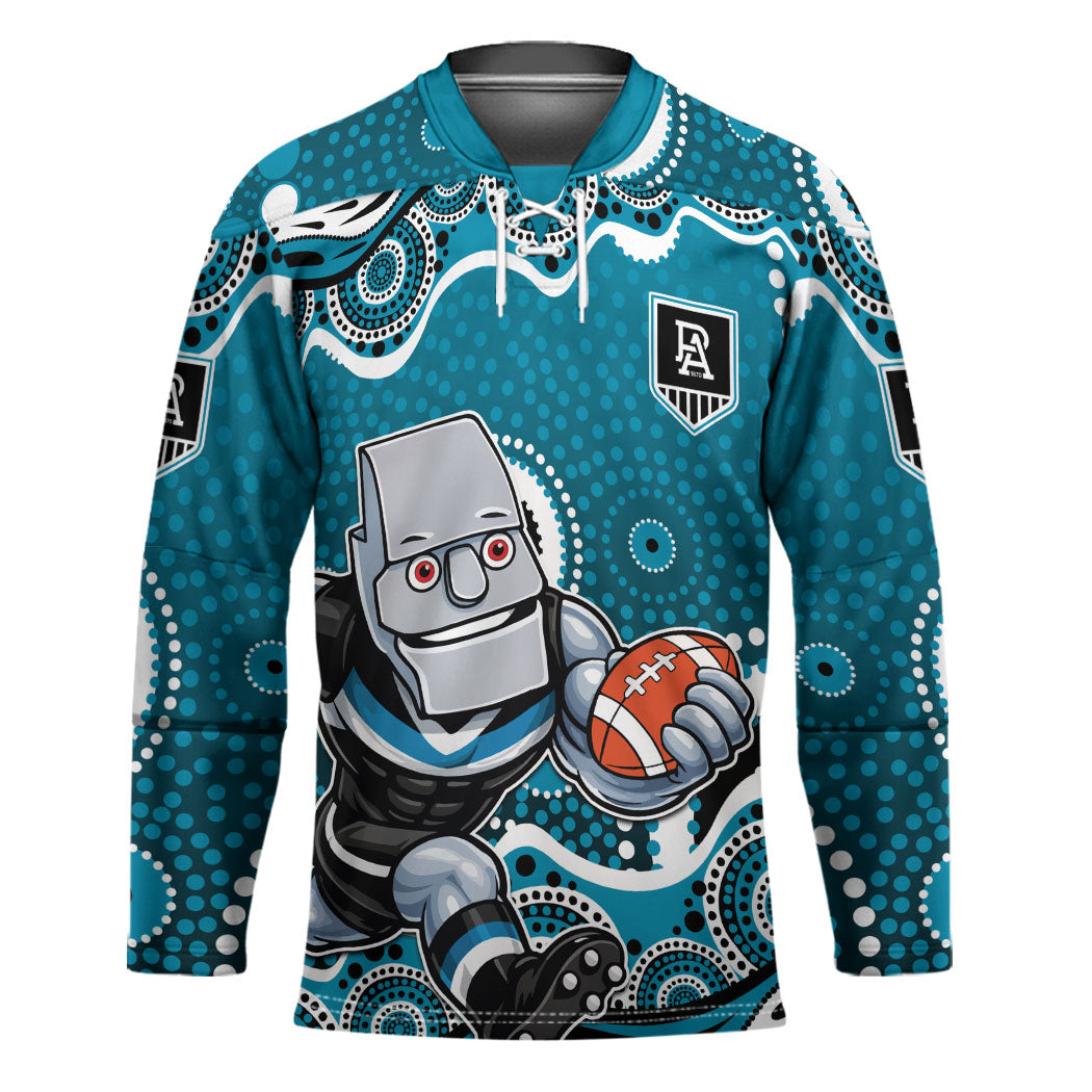 Port Adelaide Power Hockey Jersey Aboriginal Dot Pattern - Football Mascot Heritage Pride