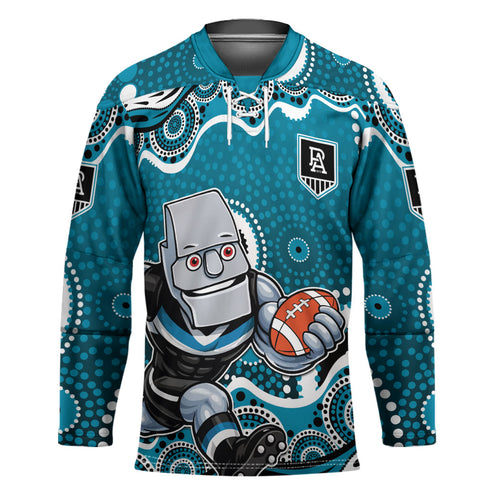Port Adelaide Power Hockey Jersey Aboriginal Dot Pattern - Football Mascot Heritage Pride