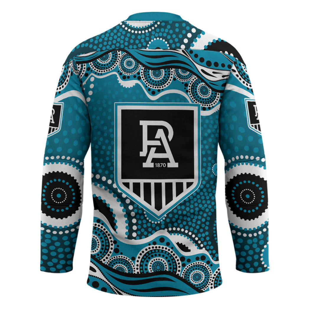 Port Adelaide Power Hockey Jersey Aboriginal Dot Pattern - Football Mascot Heritage Pride