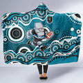 Port Adelaide Power Hooded Blanket Aboriginal Dot Pattern - Football Mascot Heritage Pride