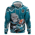 Port Adelaide Power Hoodie Aboriginal Dot Pattern - Football Mascot Heritage Pride