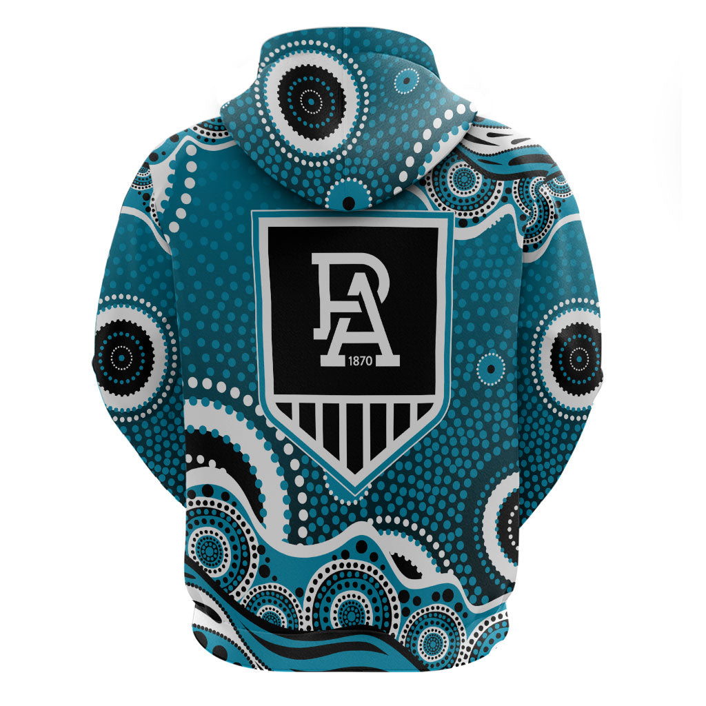 Port Adelaide Power Hoodie Aboriginal Dot Pattern - Football Mascot Heritage Pride