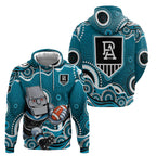 Port Adelaide Power Hoodie Aboriginal Dot Pattern - Football Mascot Heritage Pride