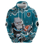Port Adelaide Power Hoodie Aboriginal Dot Pattern - Football Mascot Heritage Pride