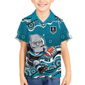 Port Adelaide Power Kid Hawaiian Shirt Aboriginal Dot Pattern - Football Mascot Heritage Pride