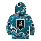 Port Adelaide Power Kid Hoodie Aboriginal Dot Pattern - Football Mascot Heritage Pride