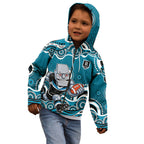 Port Adelaide Power Kid Hoodie Aboriginal Dot Pattern - Football Mascot Heritage Pride