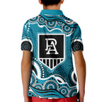 Port Adelaide Power Kid Polo Shirt Aboriginal Dot Pattern - Football Mascot Heritage Pride