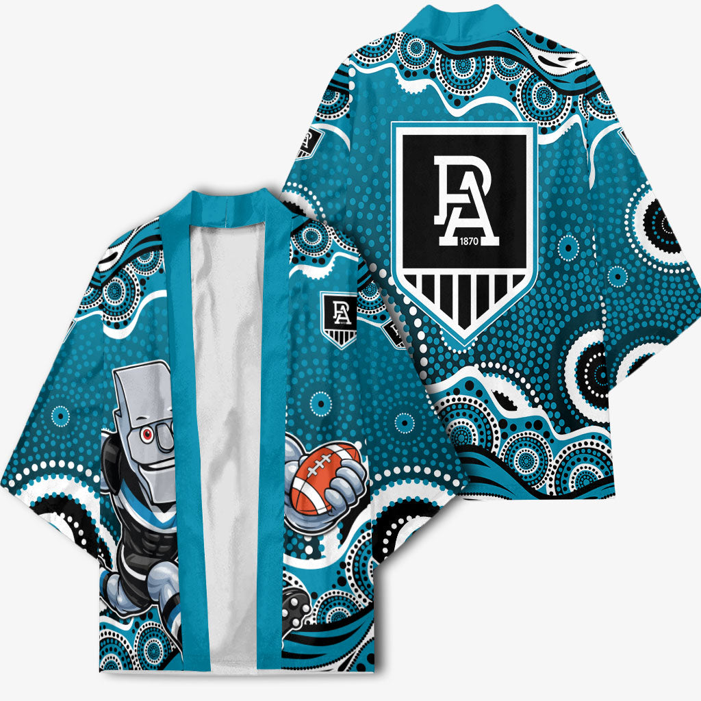Port Adelaide Power Kimono Aboriginal Dot Pattern - Football Mascot Heritage Pride