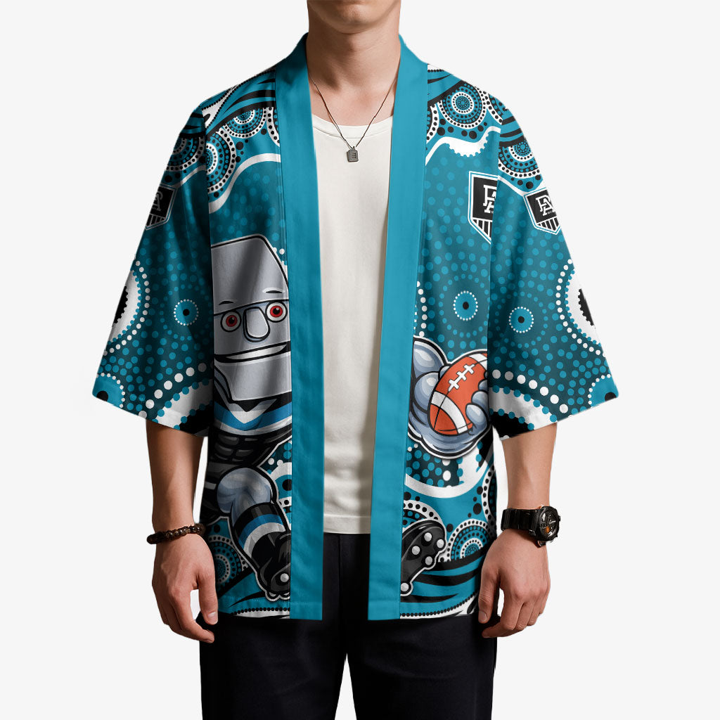 Port Adelaide Power Kimono Aboriginal Dot Pattern - Football Mascot Heritage Pride