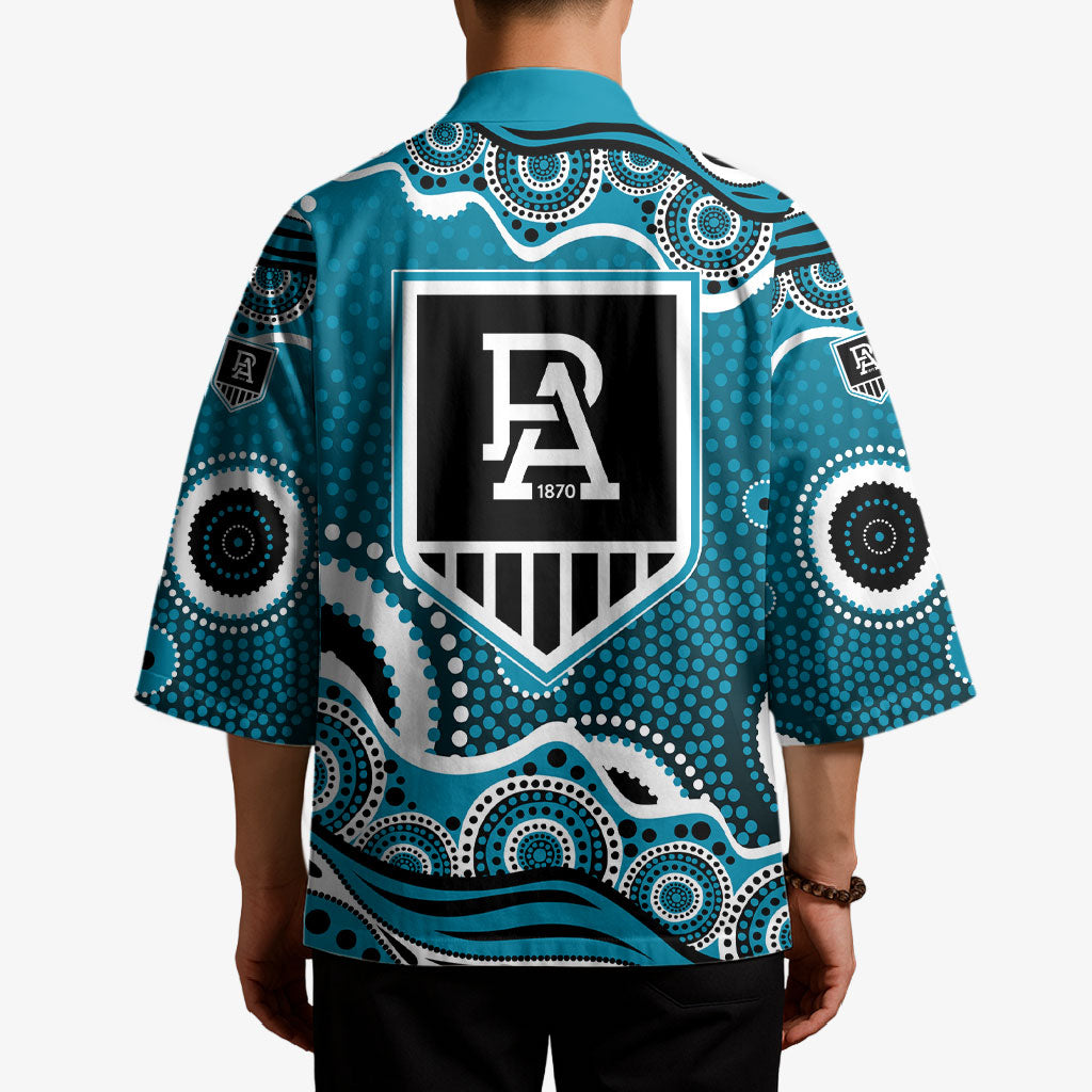 Port Adelaide Power Kimono Aboriginal Dot Pattern - Football Mascot Heritage Pride