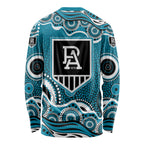 Port Adelaide Power Long Sleeve Shirt Aboriginal Dot Pattern - Football Mascot Heritage Pride