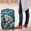 Port Adelaide Power Luggage Cover Aboriginal Dot Pattern - Football Mascot Heritage Pride