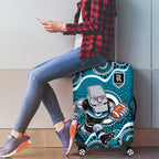 Port Adelaide Power Luggage Cover Aboriginal Dot Pattern - Football Mascot Heritage Pride