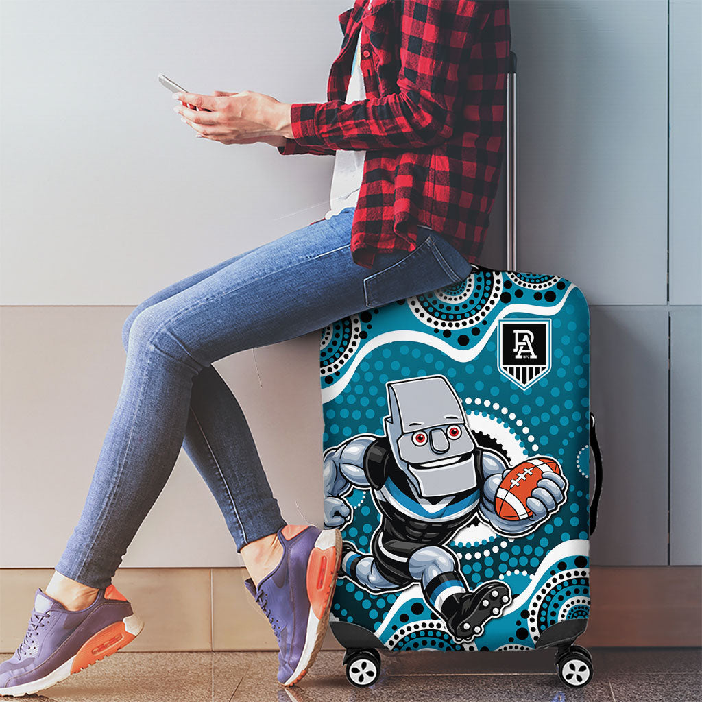 Port Adelaide Power Luggage Cover Aboriginal Dot Pattern - Football Mascot Heritage Pride