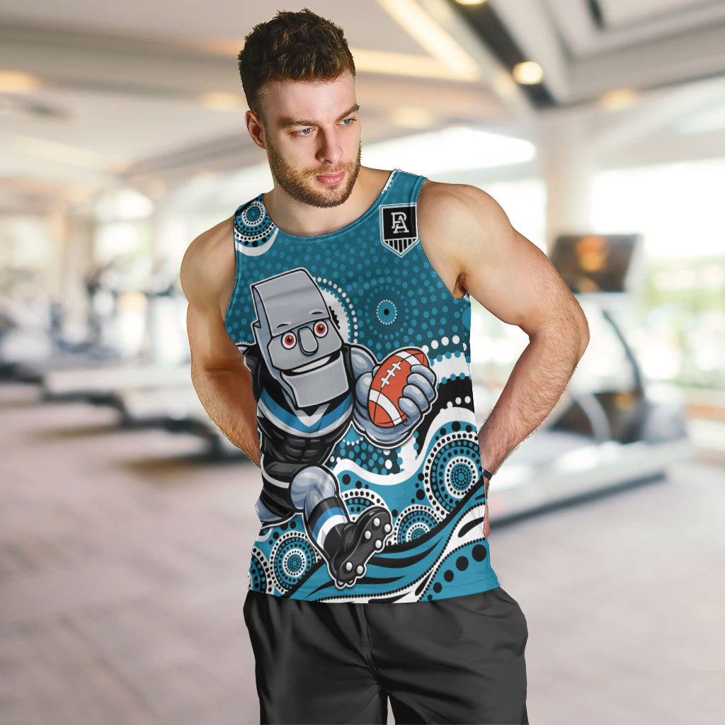 Port Adelaide Power Men Tank Top Aboriginal Dot Pattern - Football Mascot Heritage Pride
