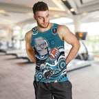 Port Adelaide Power Men Tank Top Aboriginal Dot Pattern - Football Mascot Heritage Pride