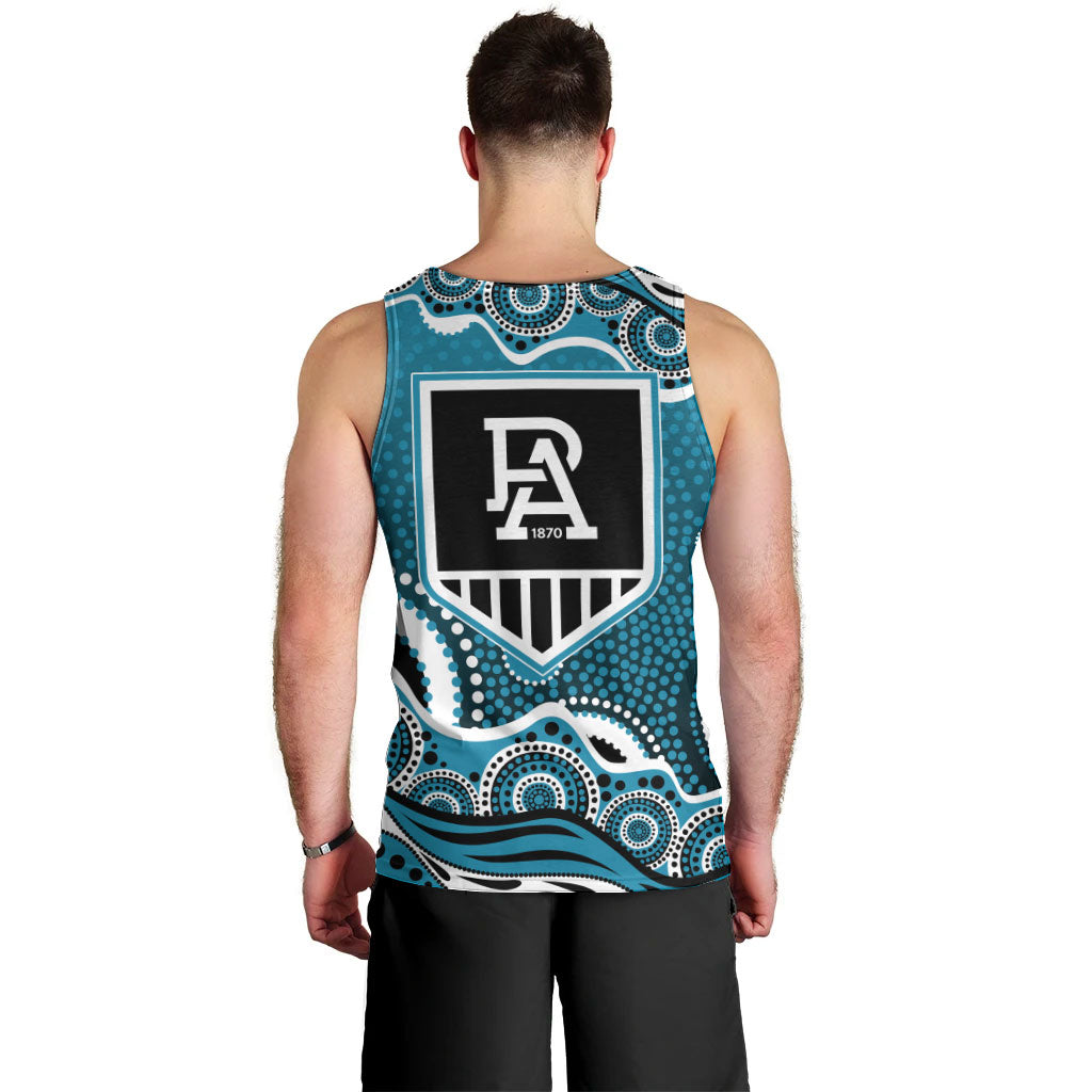 Port Adelaide Power Men Tank Top Aboriginal Dot Pattern - Football Mascot Heritage Pride