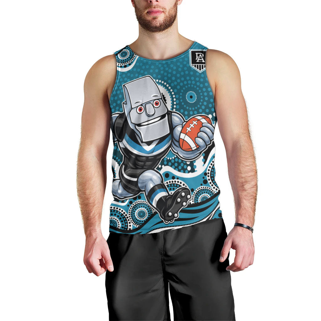 Port Adelaide Power Men Tank Top Aboriginal Dot Pattern - Football Mascot Heritage Pride