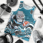 Port Adelaide Power Men Tank Top Aboriginal Dot Pattern - Football Mascot Heritage Pride