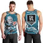 Port Adelaide Power Men Tank Top Aboriginal Dot Pattern - Football Mascot Heritage Pride