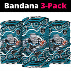 Port Adelaide Power Neck Gaiter Aboriginal Dot Pattern - Football Mascot Heritage Pride