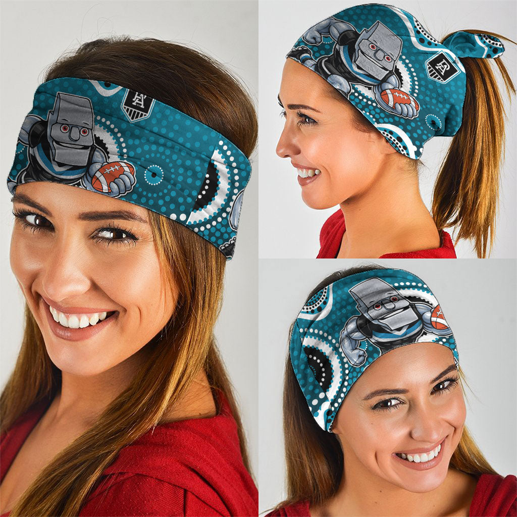 Port Adelaide Power Neck Gaiter Aboriginal Dot Pattern - Football Mascot Heritage Pride